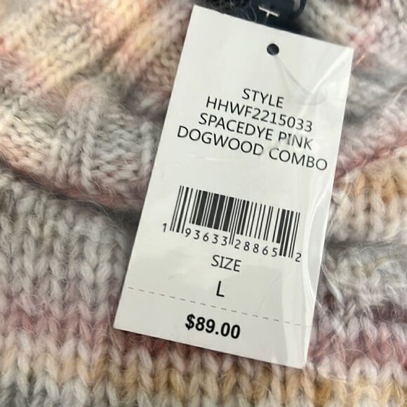 H by Halston Women's Puff Sleeve Sweater Mock Neck Spacedye Pink Size Large NWT - Picture 9 of 9